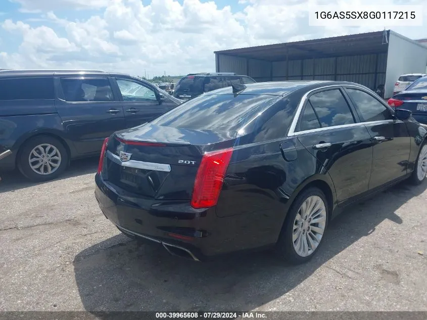 2016 Cadillac Cts Performance Collection VIN: 1G6AS5SX8G0117215 Lot: 39965608