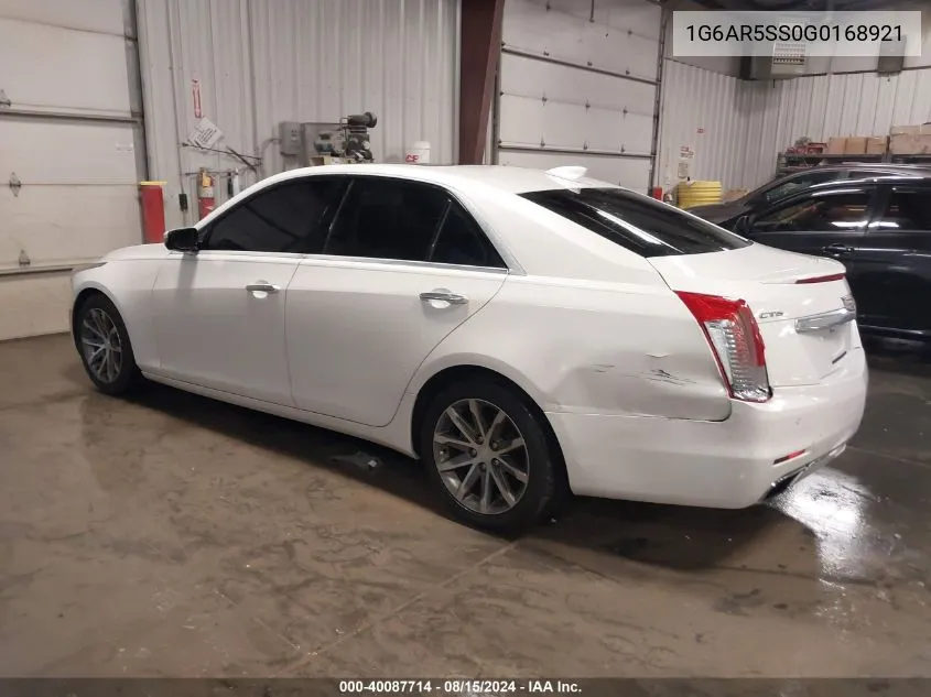 2016 Cadillac Cts Luxury Collection VIN: 1G6AR5SS0G0168921 Lot: 40087714