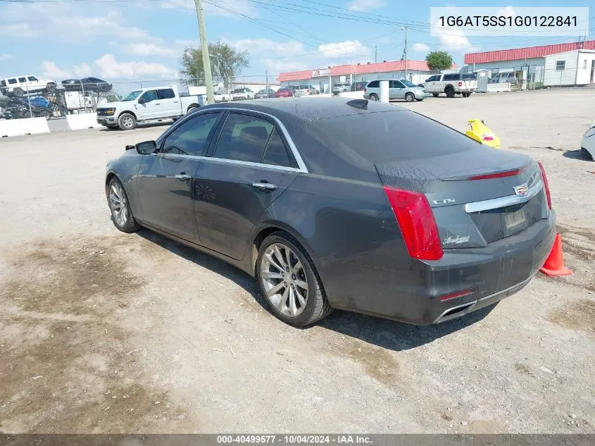 2016 Cadillac Cts Premium Collection VIN: 1G6AT5SS1G0122841 Lot: 40499577