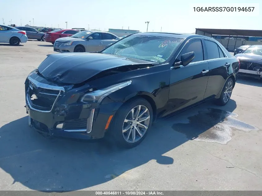 2016 Cadillac Cts Luxury Collection Rwd VIN: 1G6AR5SS7G0194657 Lot: 40546811