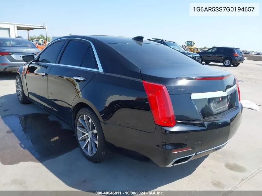 2016 Cadillac Cts Luxury Collection Rwd VIN: 1G6AR5SS7G0194657 Lot: 40546811