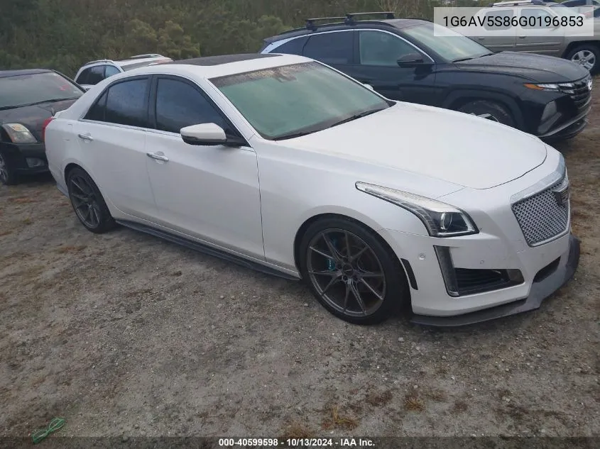 2016 Cadillac Cts Vsport Premium VIN: 1G6AV5S86G0196853 Lot: 40599598