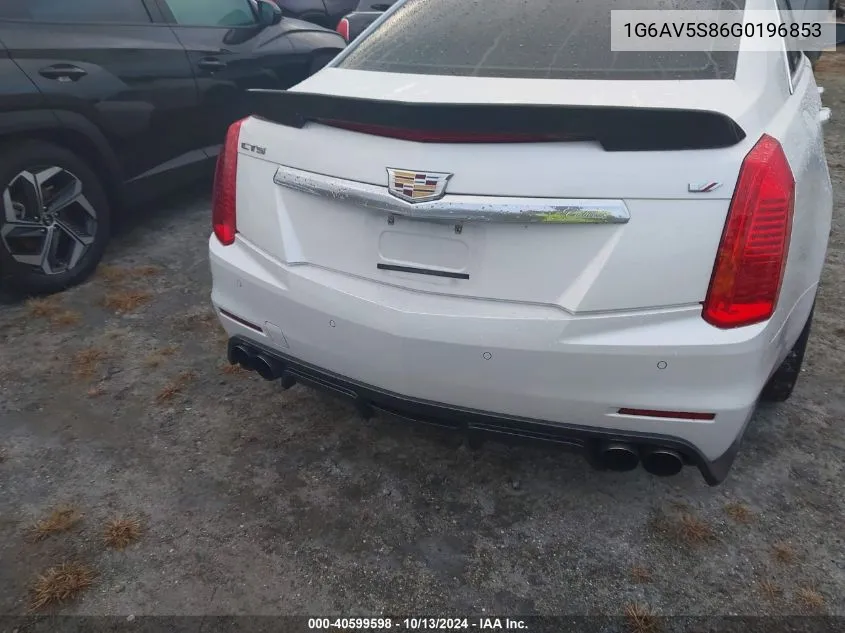 2016 Cadillac Cts Vsport Premium VIN: 1G6AV5S86G0196853 Lot: 40599598