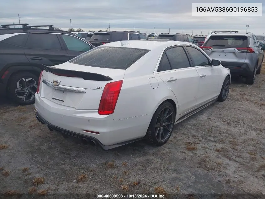 2016 Cadillac Cts Vsport Premium VIN: 1G6AV5S86G0196853 Lot: 40599598