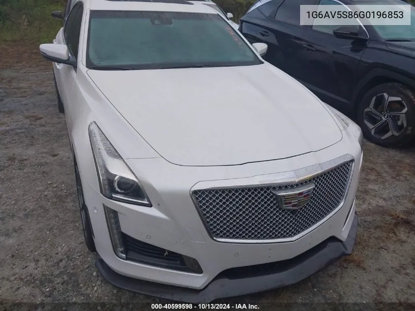 2016 Cadillac Cts Vsport Premium VIN: 1G6AV5S86G0196853 Lot: 40599598