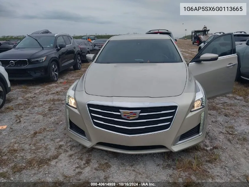 2016 Cadillac Cts Standard VIN: 1G6AP5SX6G0113665 Lot: 40614959