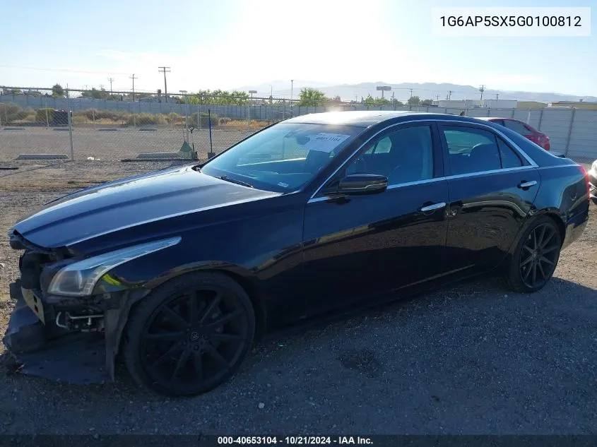 2016 Cadillac Cts VIN: 1G6AP5SX5G0100812 Lot: 40653104