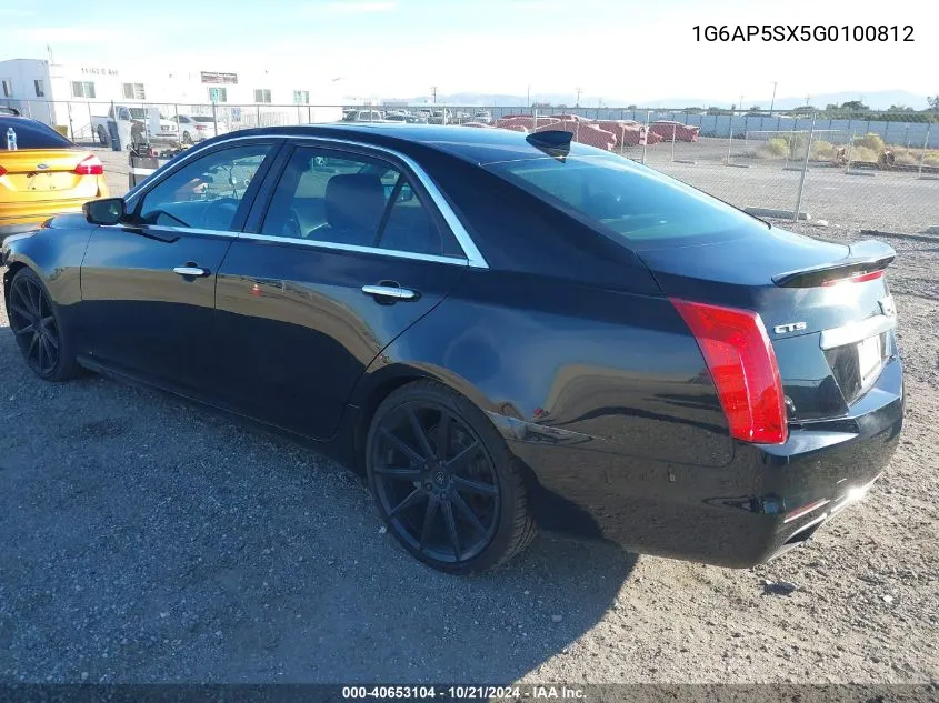 2016 Cadillac Cts VIN: 1G6AP5SX5G0100812 Lot: 40653104