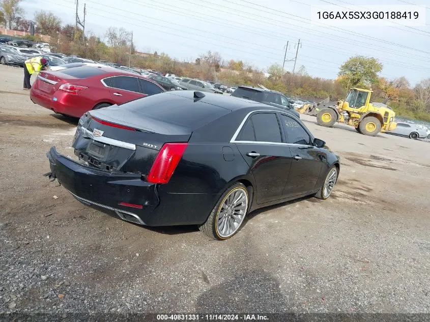 2016 Cadillac Cts Luxury Collection VIN: 1G6AX5SX3G0188419 Lot: 40831331