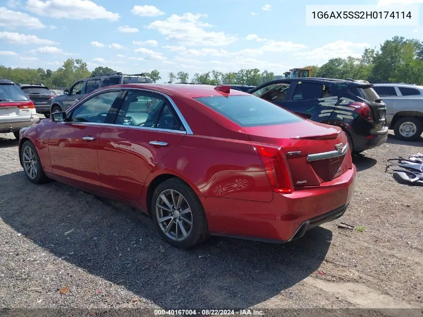 1G6AX5SS2H0174114 2017 Cadillac Cts Luxury