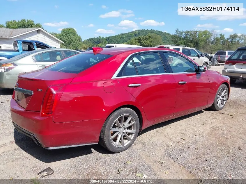 2017 Cadillac Cts Luxury VIN: 1G6AX5SS2H0174114 Lot: 40720157