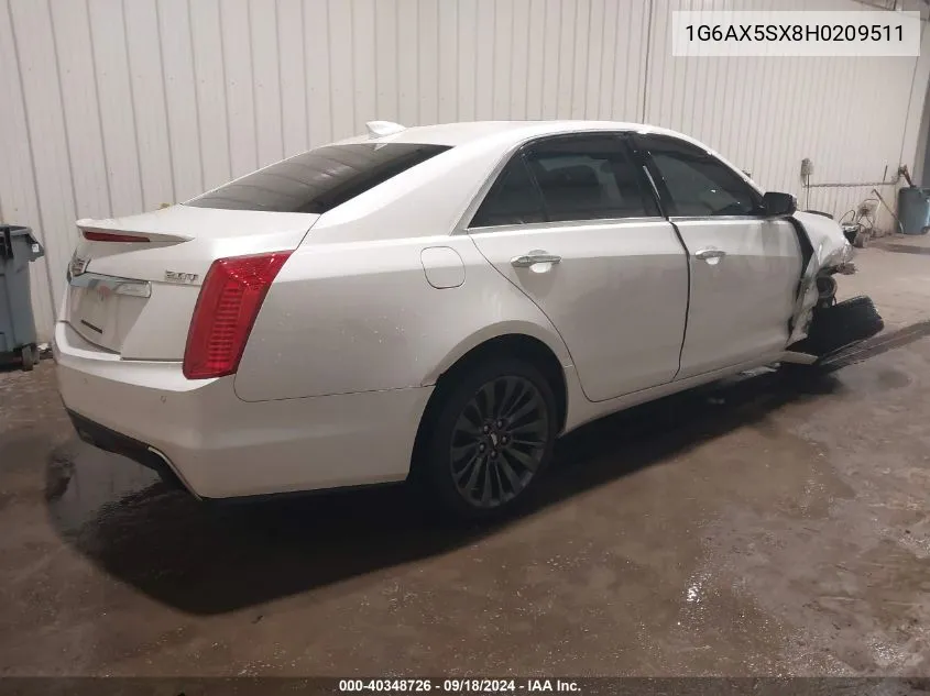 2017 Cadillac Cts Luxury VIN: 1G6AX5SX8H0209511 Lot: 40348726