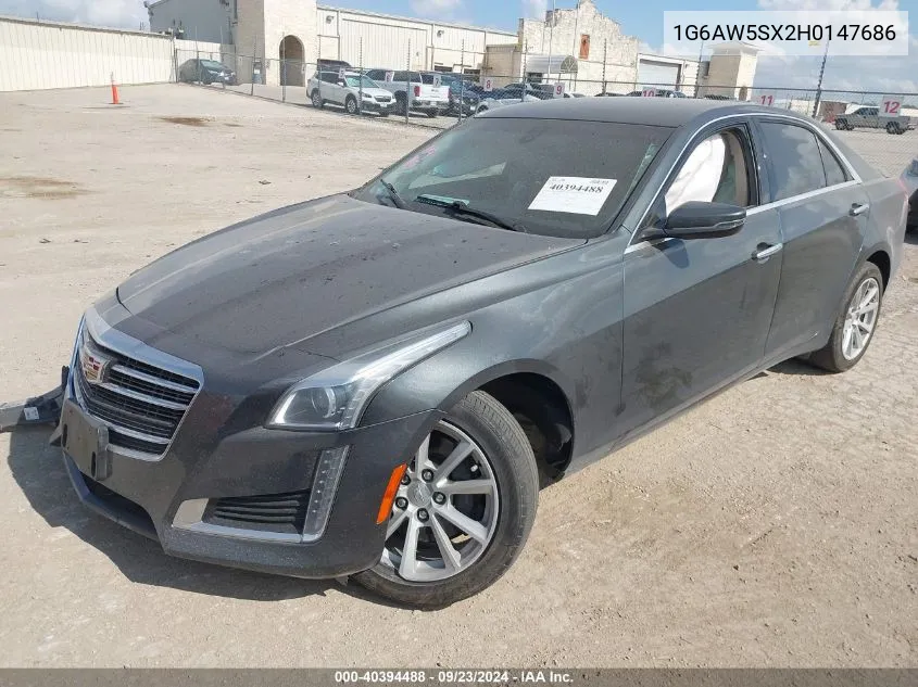 2017 Cadillac Cts VIN: 1G6AW5SX2H0147686 Lot: 40394488