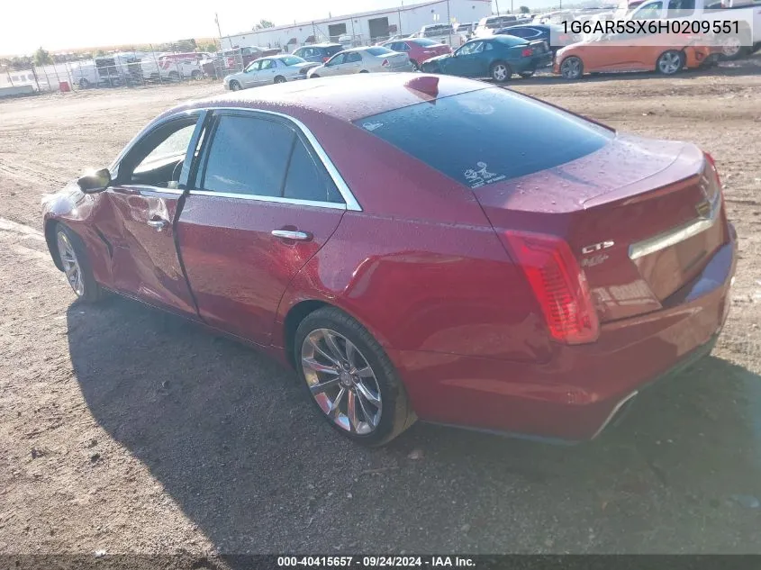 2017 Cadillac Cts Luxury VIN: 1G6AR5SX6H0209551 Lot: 40415657