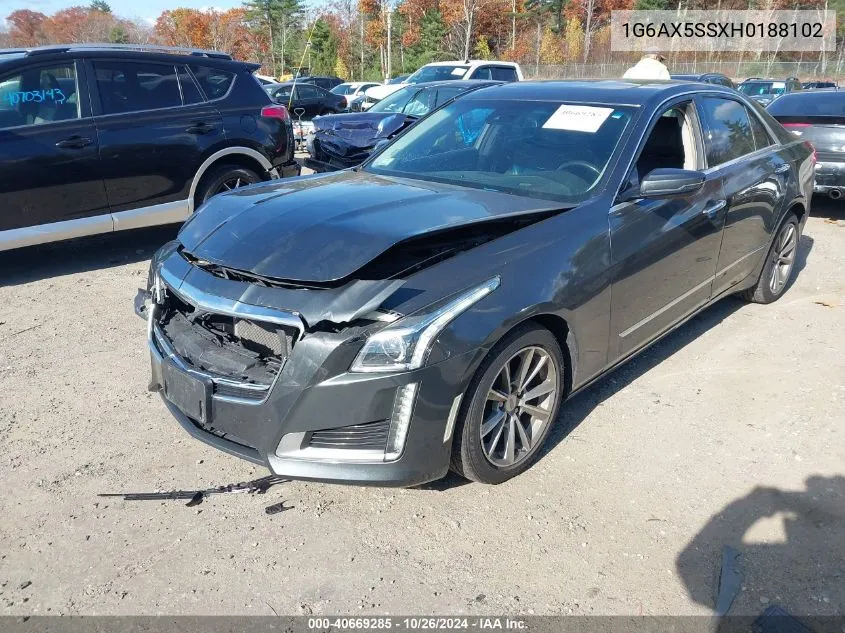 2017 Cadillac Cts Luxury VIN: 1G6AX5SSXH0188102 Lot: 40669285