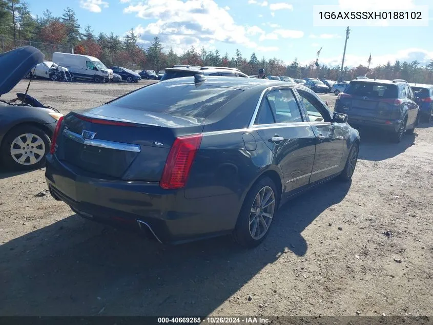 2017 Cadillac Cts Luxury VIN: 1G6AX5SSXH0188102 Lot: 40669285