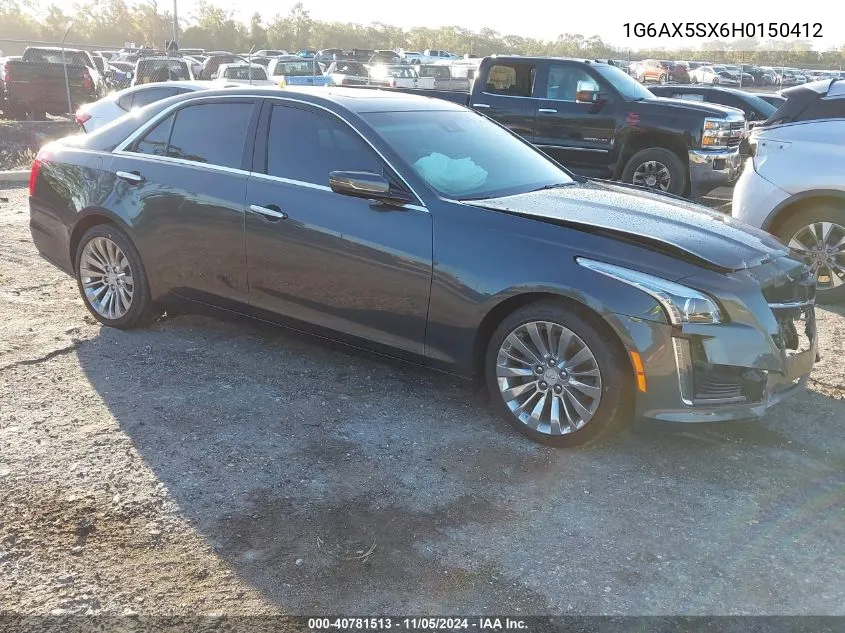 2017 Cadillac Cts Luxury VIN: 1G6AX5SX6H0150412 Lot: 40781513