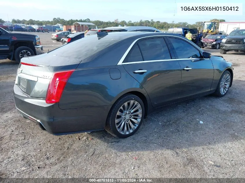 2017 Cadillac Cts Luxury VIN: 1G6AX5SX6H0150412 Lot: 40781513