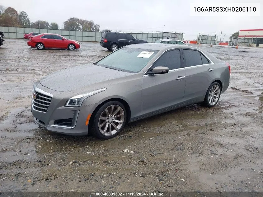 2017 Cadillac Cts Luxury VIN: 1G6AR5SSXH0206110 Lot: 40891302