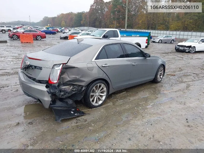 2017 Cadillac Cts Luxury VIN: 1G6AR5SSXH0206110 Lot: 40891302