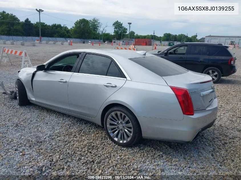 2018 Cadillac Cts Luxury VIN: 1G6AX5SX8J0139255 Lot: 39623298