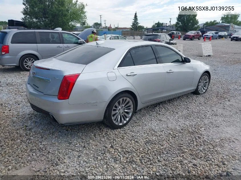 2018 Cadillac Cts Luxury VIN: 1G6AX5SX8J0139255 Lot: 39623298