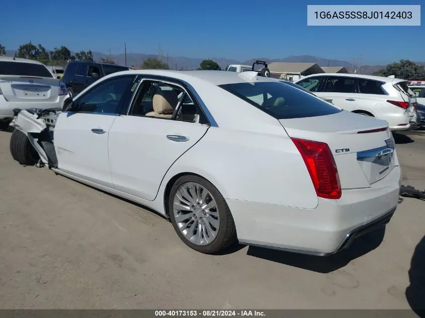 2018 Cadillac Cts Premium Luxury VIN: 1G6AS5SS8J0142403 Lot: 40173153