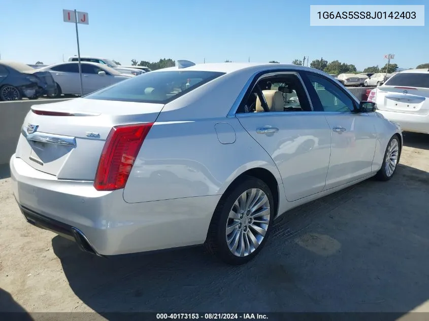 1G6AS5SS8J0142403 2018 Cadillac Cts Premium Luxury