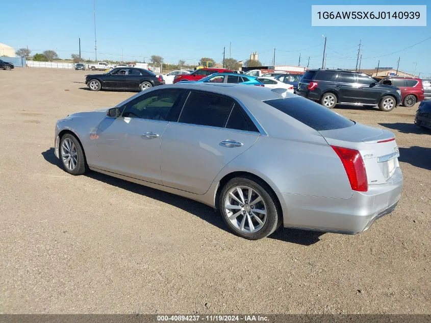 2018 Cadillac Cts Standard VIN: 1G6AW5SX6J0140939 Lot: 40894237