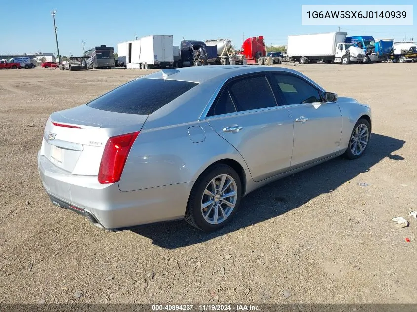 2018 Cadillac Cts Standard VIN: 1G6AW5SX6J0140939 Lot: 40894237