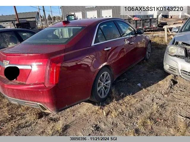 2019 Cadillac Cts Luxury VIN: 1G6AX5SS1K0143220 Lot: 30050396