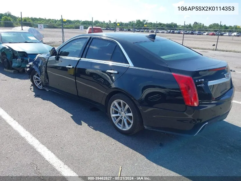 2019 Cadillac Cts Standard VIN: 1G6AP5SX2K0114353 Lot: 39462827