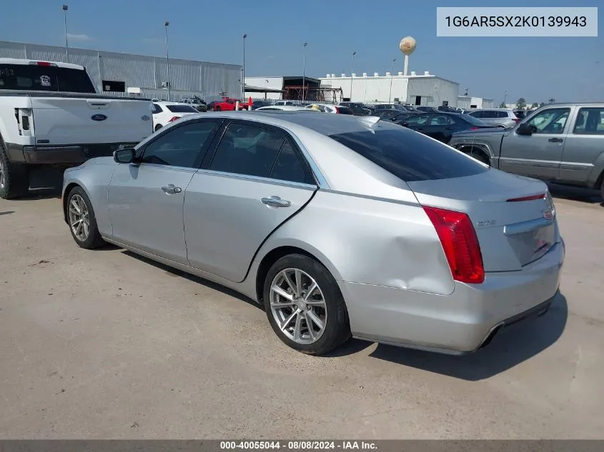 2019 Cadillac Cts Luxury VIN: 1G6AR5SX2K0139943 Lot: 40055044