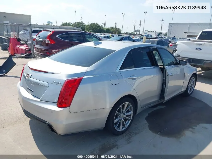 2019 Cadillac Cts Luxury VIN: 1G6AR5SX2K0139943 Lot: 40055044