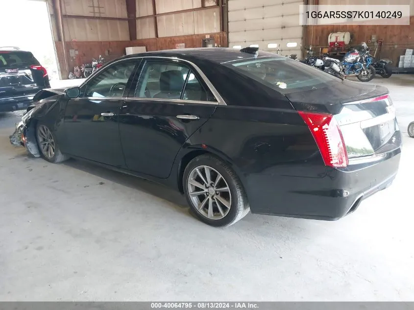 2019 Cadillac Cts Luxury VIN: 1G6AR5SS7K0140249 Lot: 40064795