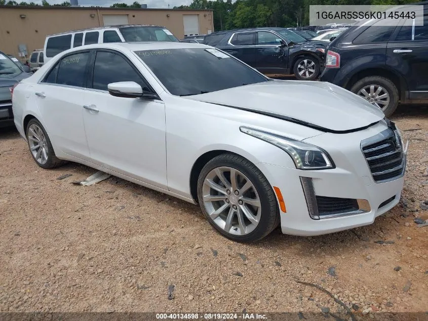 2019 Cadillac Cts Luxury VIN: 1G6AR5SS6K0145443 Lot: 40134598