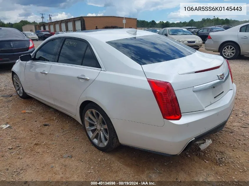 2019 Cadillac Cts Luxury VIN: 1G6AR5SS6K0145443 Lot: 40134598