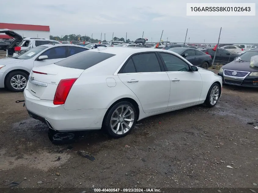 2019 Cadillac Cts Luxury VIN: 1G6AR5SS8K0102643 Lot: 40400547