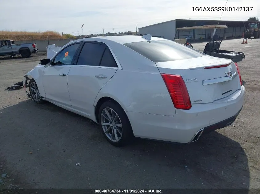 2019 Cadillac Cts Luxury VIN: 1G6AX5SS9K0142137 Lot: 40764734