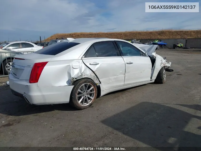 2019 Cadillac Cts Luxury VIN: 1G6AX5SS9K0142137 Lot: 40764734