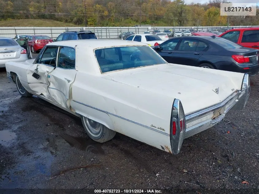 1968 Cadillac Deville VIN: L8217143 Lot: 40752723