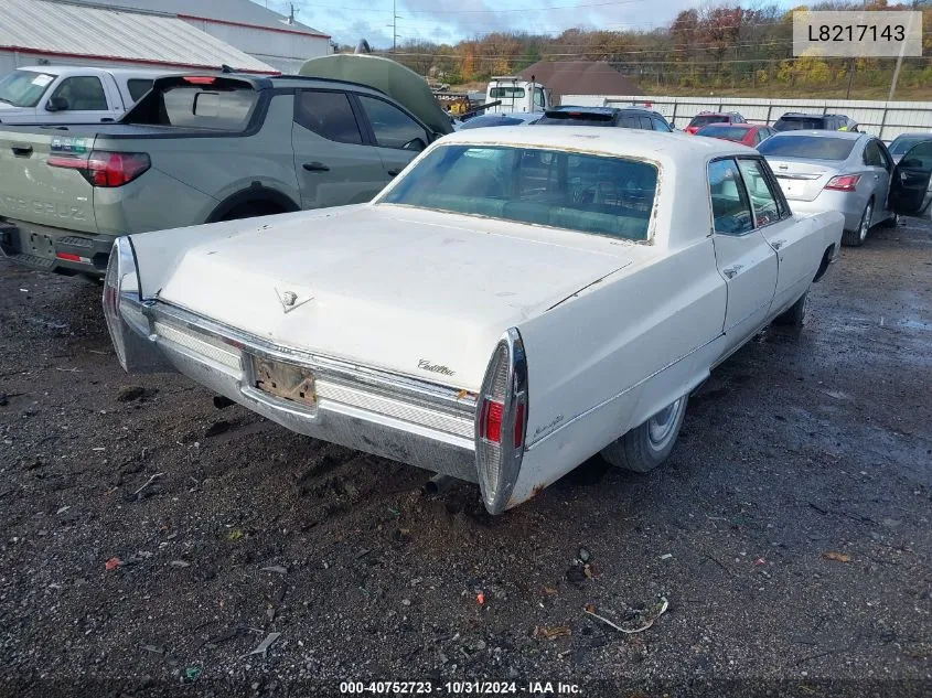 1968 Cadillac Deville VIN: L8217143 Lot: 40752723