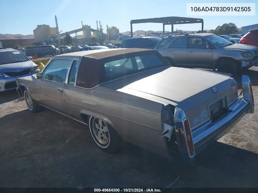 1983 Cadillac Deville VIN: 1G6AD4783D9142505 Lot: 40654300