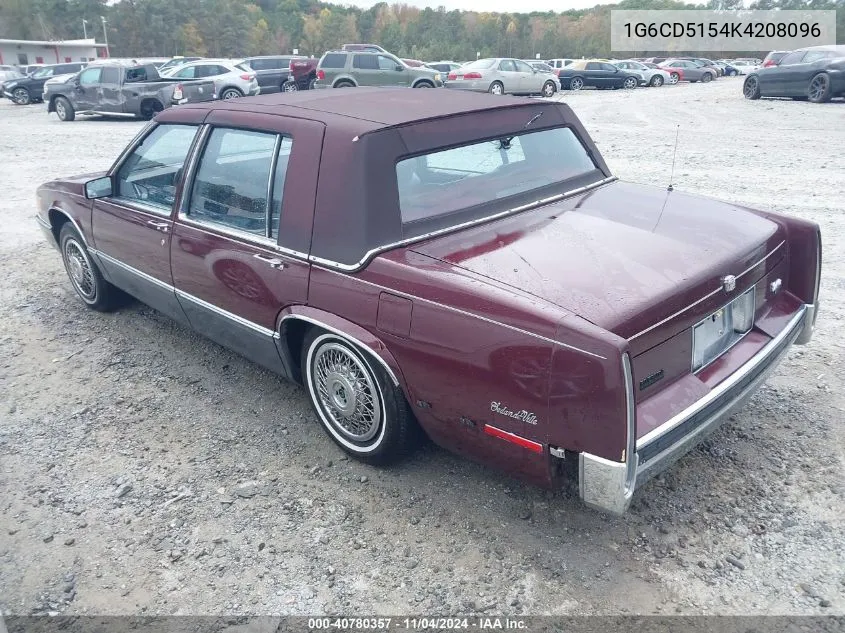 1989 Cadillac Deville VIN: 1G6CD5154K4208096 Lot: 40780357