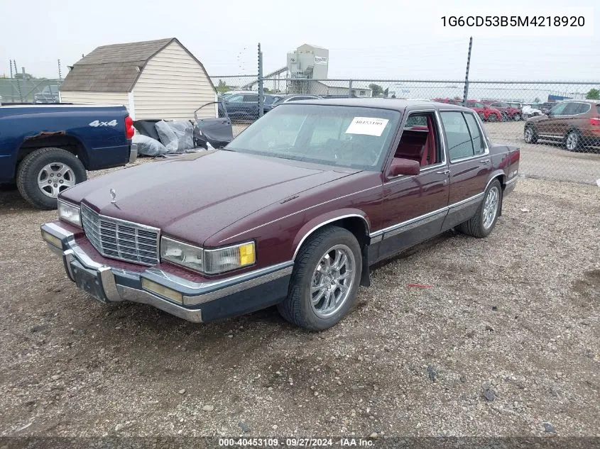 1991 Cadillac Deville VIN: 1G6CD53B5M4218920 Lot: 40453109