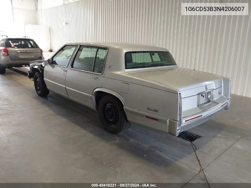 1G6CD53B3N4206007 1992 Cadillac Deville