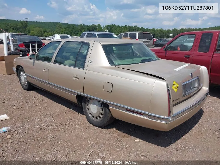 1996 Cadillac Deville VIN: 1G6KD52Y1TU287801 Lot: 40117778