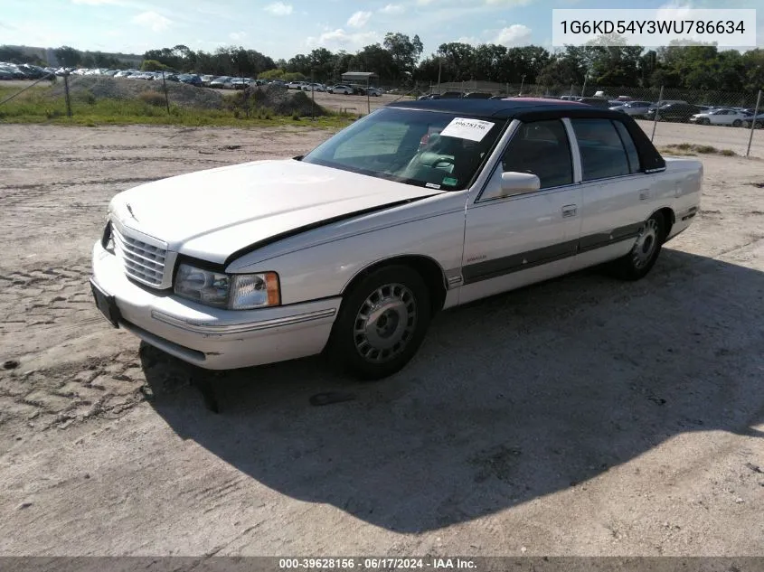 1998 Cadillac Deville Standard VIN: 1G6KD54Y3WU786634 Lot: 39628156