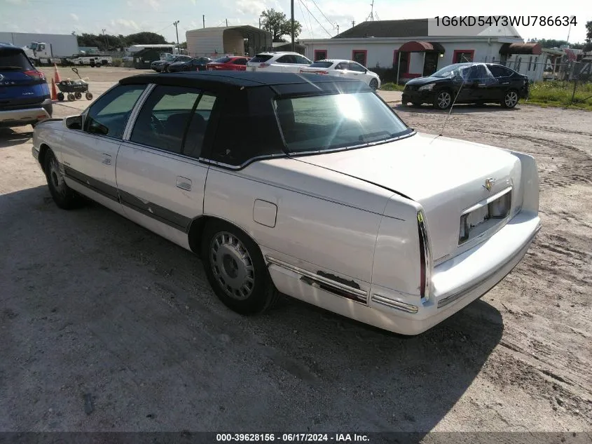 1998 Cadillac Deville Standard VIN: 1G6KD54Y3WU786634 Lot: 39628156