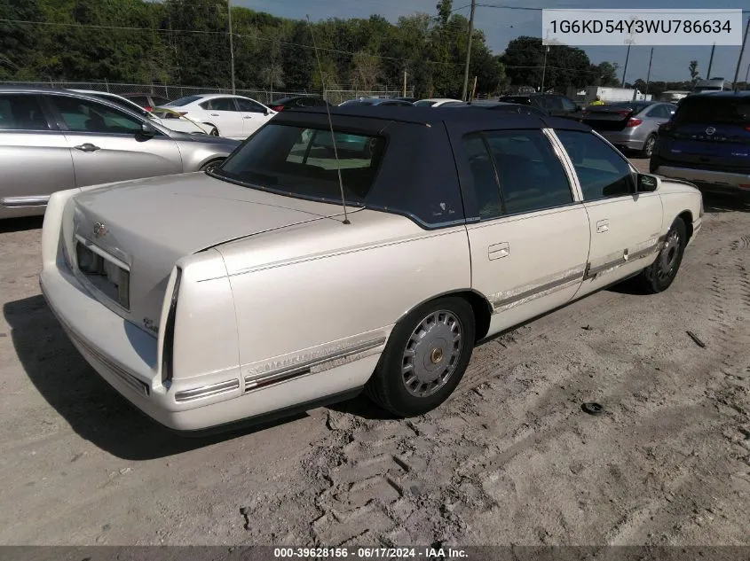 1998 Cadillac Deville Standard VIN: 1G6KD54Y3WU786634 Lot: 39628156